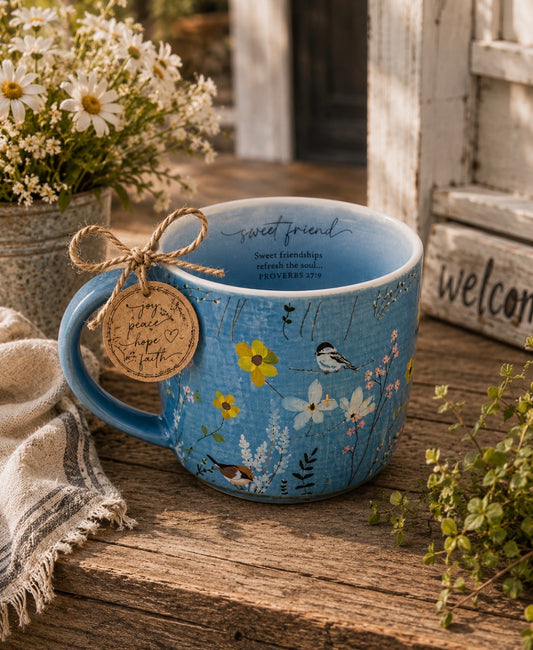 Sweet Friend Floral Bird Mug