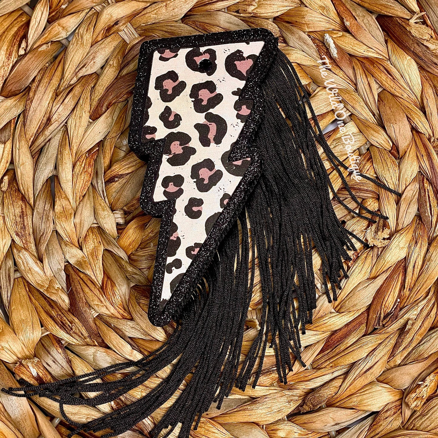 Cheetah Print Bolt Freshie (with or without fringe)