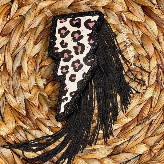 Cheetah Print Bolt Freshie (with or without fringe)