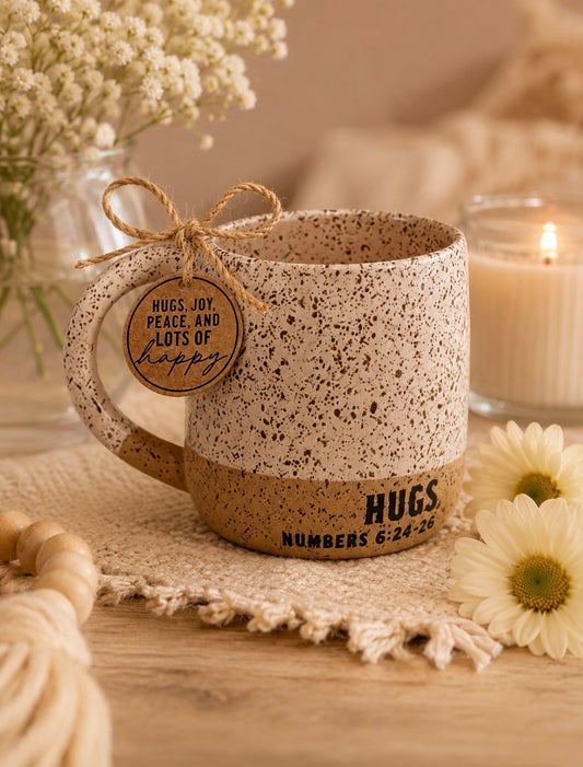 Speckled Stone 'Hugs" Mug 18Oz