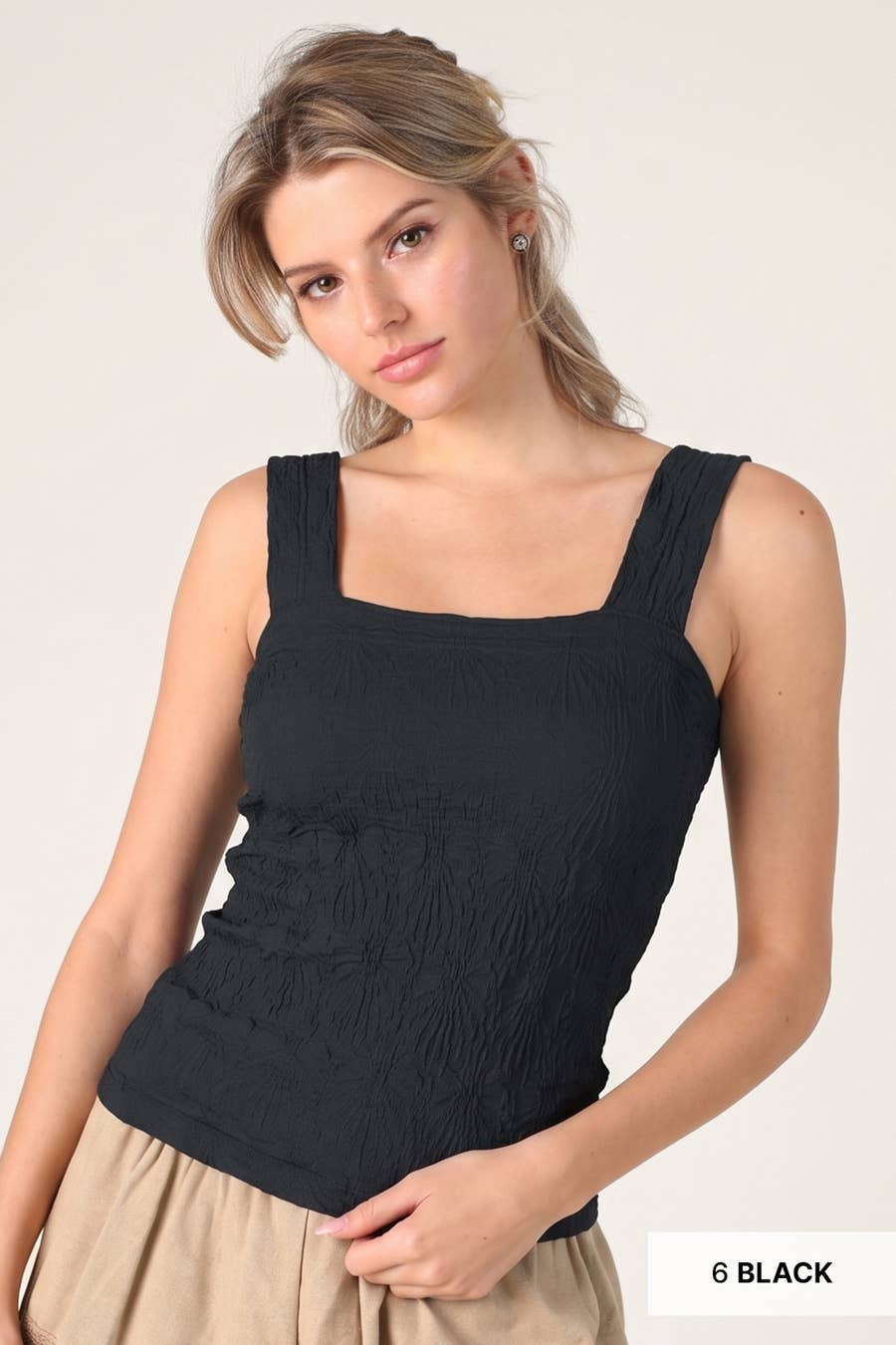 NS8416- Lace Textured Square Top