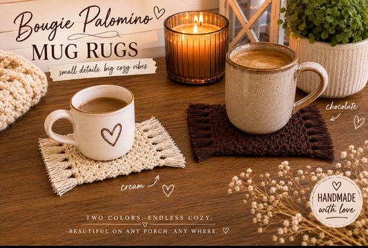 Handmade Rustic Mug rugs-set of 2